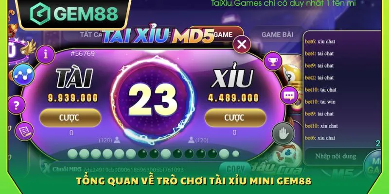 Tổng quan về trò chơi Tài Xỉu mini Gem88